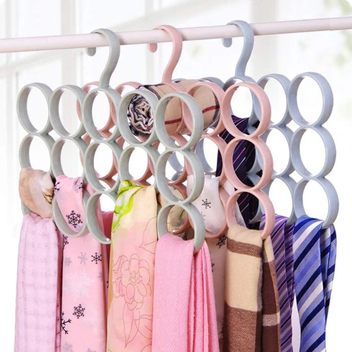 15-Hole Hanging Scarf, Belt & Tie Organizer - Image 2