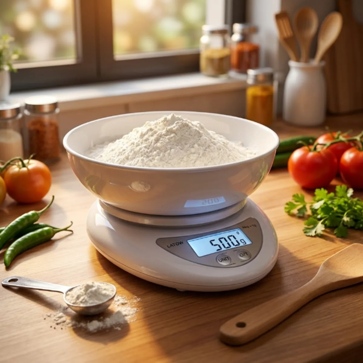5kg Digital Kitchen Scale with LED Display & Tray - Image 2