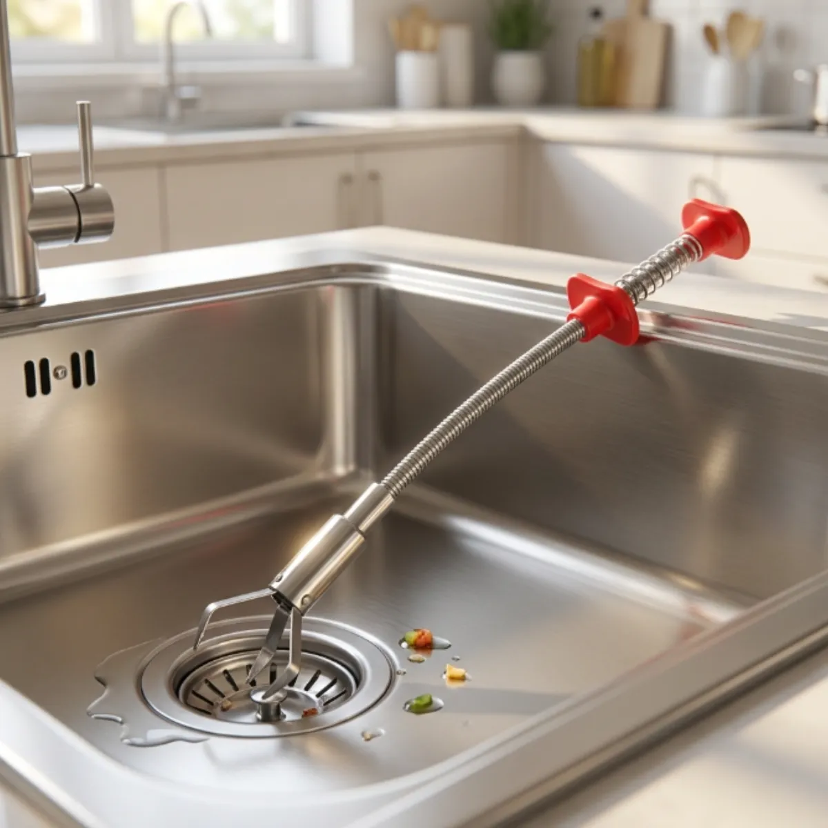 90cm Stainless Steel Sink Drain Opener & Pipe Cleaning Tool