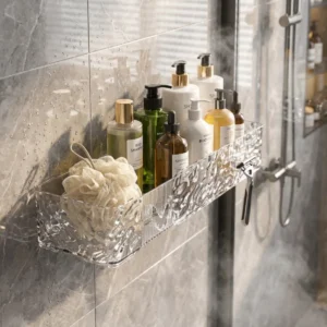 Bathroom Wall-Mount Storage Rack for Shampoo & Toiletries