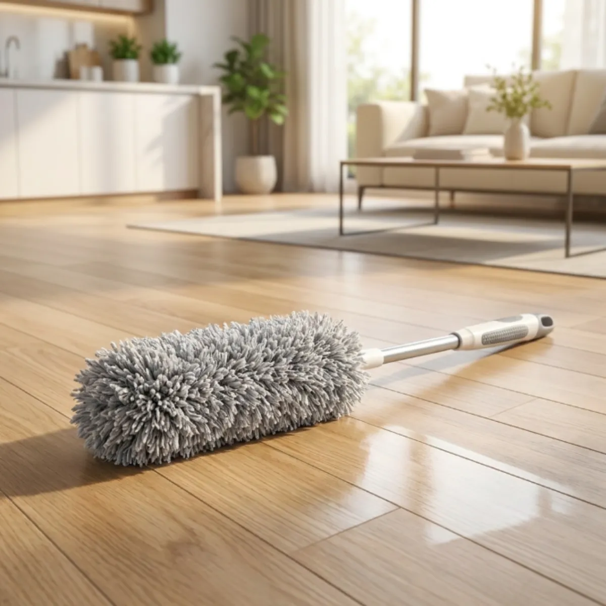 Flexible Microfiber Cleaning Duster with Extendable Rod - Image 2